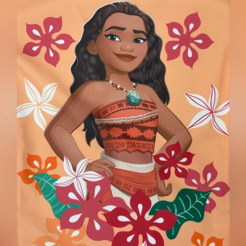 NWT Disney Princess Moana Tropical Long Sleeve Rash Guard Size 2T